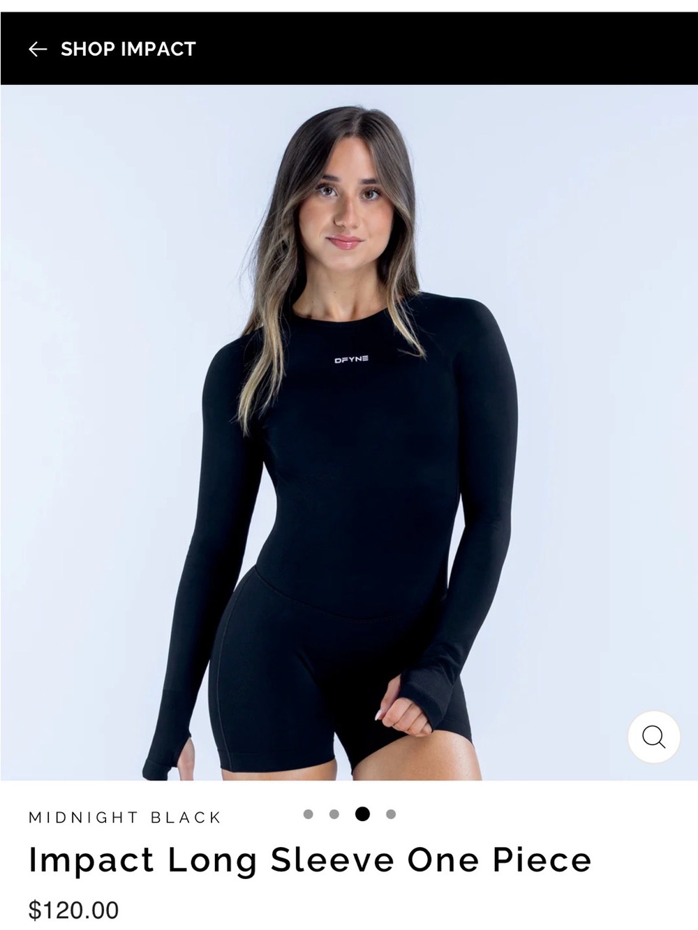 Impact Long Sleeve One-Piece Jumpsuit - Midnight Black DFYNE